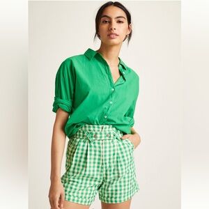 4S13NNA Green Gingham Women's Shorts from Anthropologie